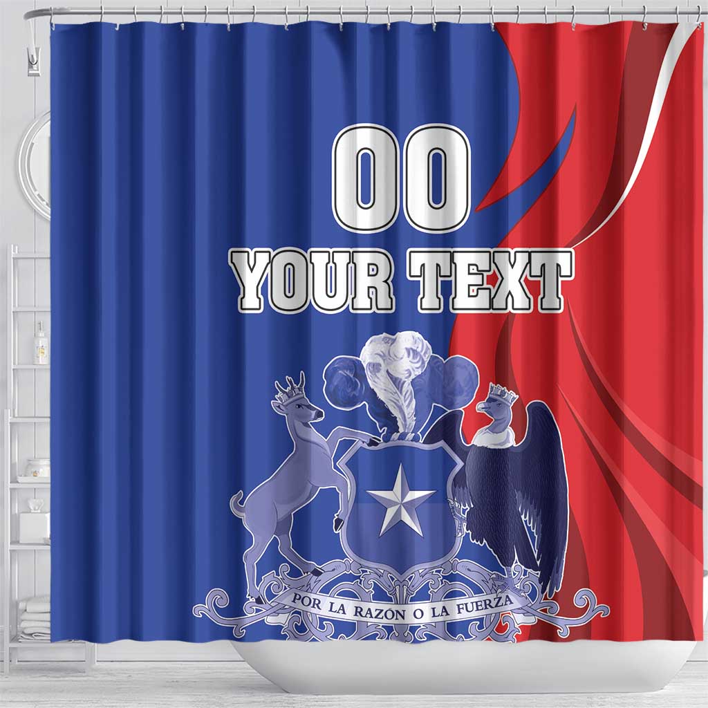 Custom Chile Independence Day Shower Curtain Lapageria Flower With Coat Of Arms