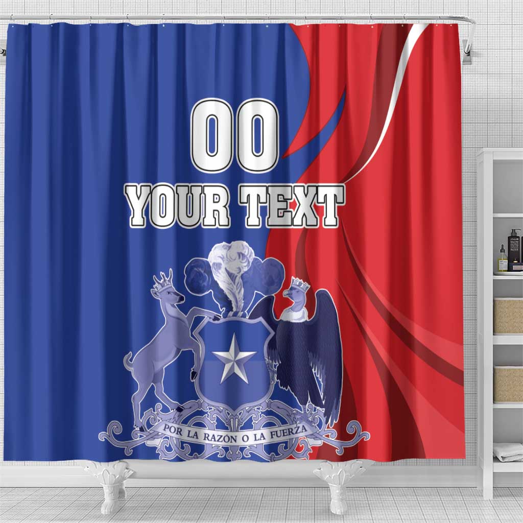 Custom Chile Independence Day Shower Curtain Lapageria Flower With Coat Of Arms