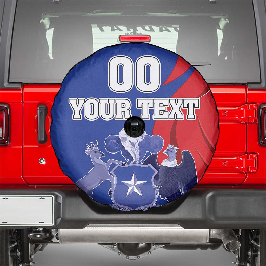 Custom Chile Independence Day Spare Tire Cover Lapageria Flower With Coat Of Arms - Wonder Print Shop