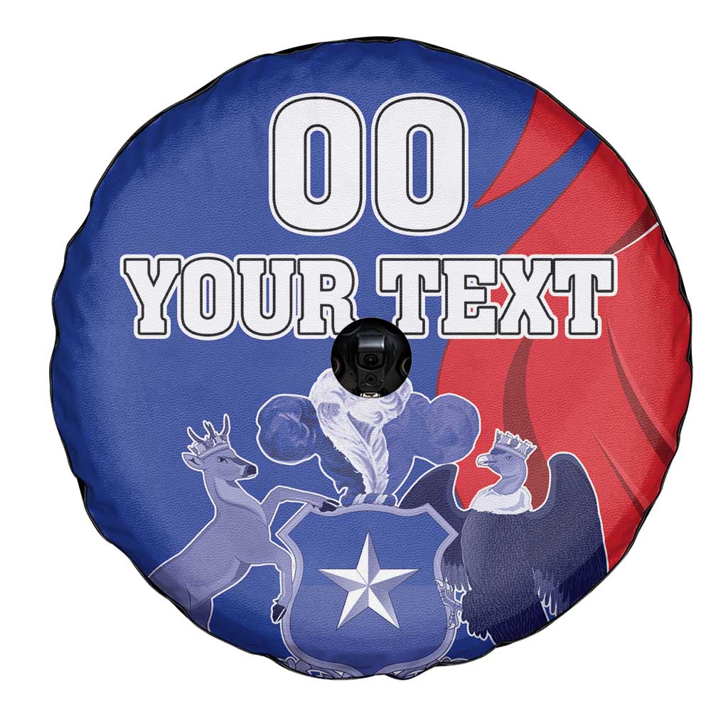 Custom Chile Independence Day Spare Tire Cover Lapageria Flower With Coat Of Arms - Wonder Print Shop