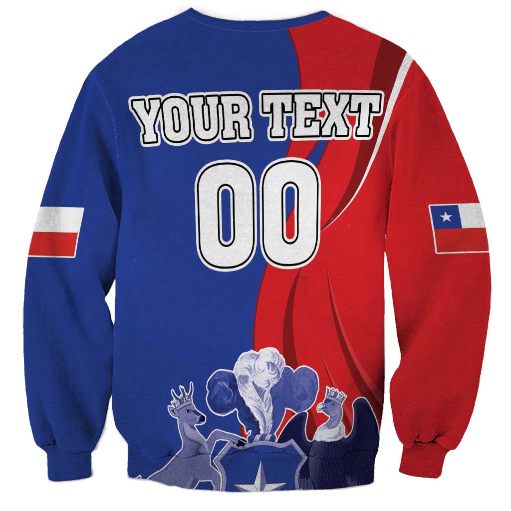 Custom Chile Independence Day Sweatshirt Lapageria Flower With Coat Of Arms - Wonder Print Shop