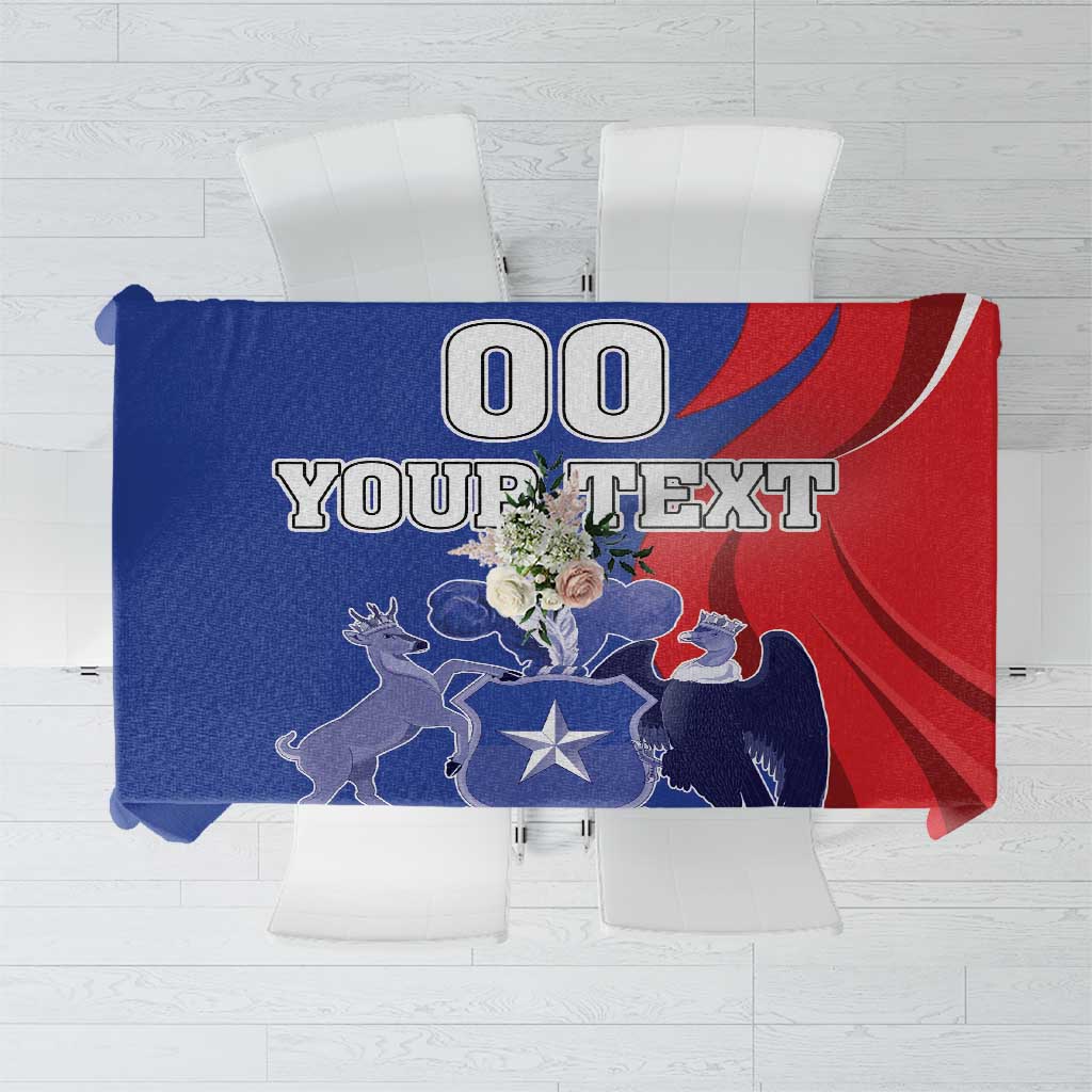 Custom Chile Independence Day Tablecloth Lapageria Flower With Coat Of Arms - Wonder Print Shop