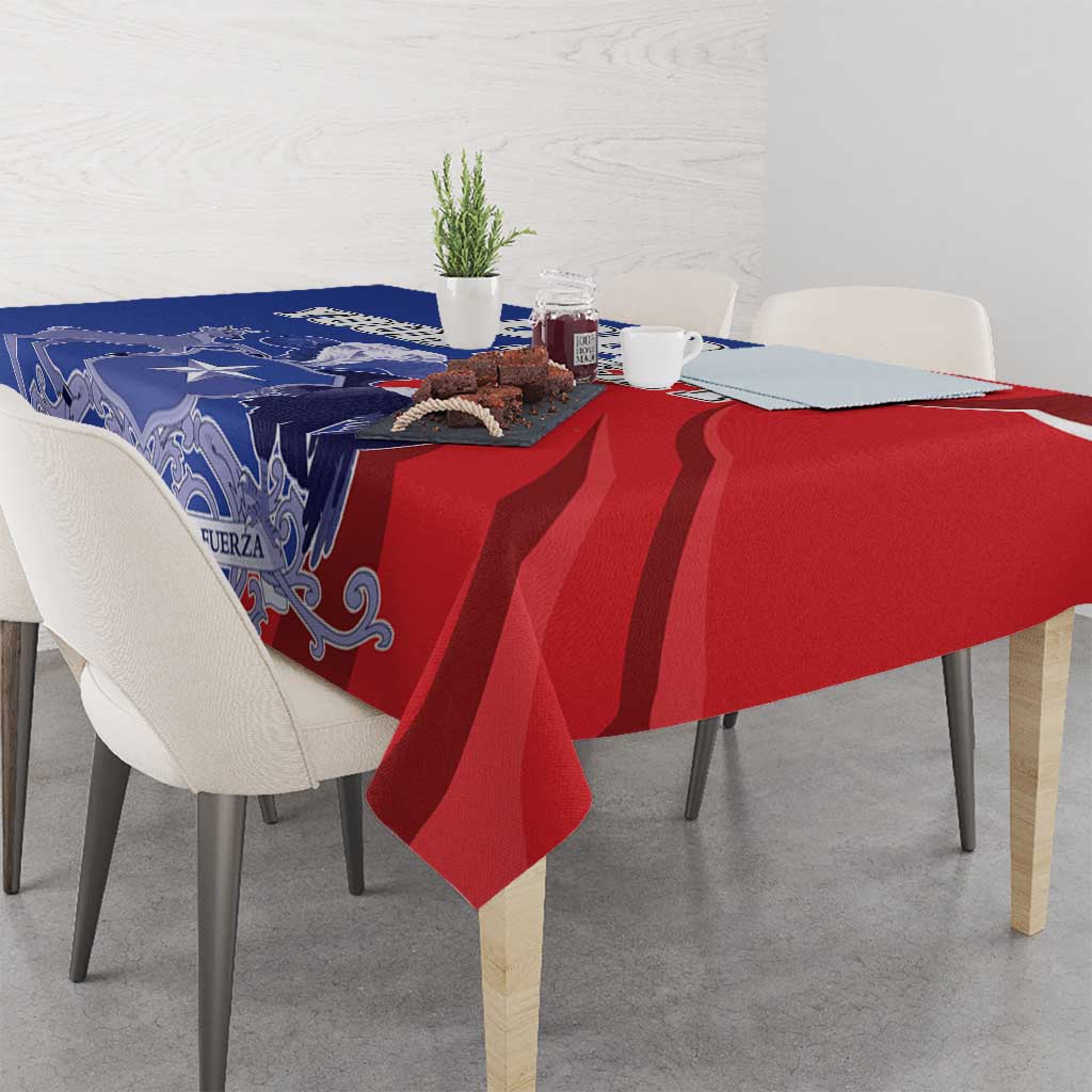 Custom Chile Independence Day Tablecloth Lapageria Flower With Coat Of Arms - Wonder Print Shop