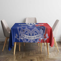 Custom Chile Independence Day Tablecloth Lapageria Flower With Coat Of Arms - Wonder Print Shop