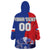 Custom Chile Independence Day Wearable Blanket Hoodie Lapageria Flower With Coat Of Arms - Wonder Print Shop