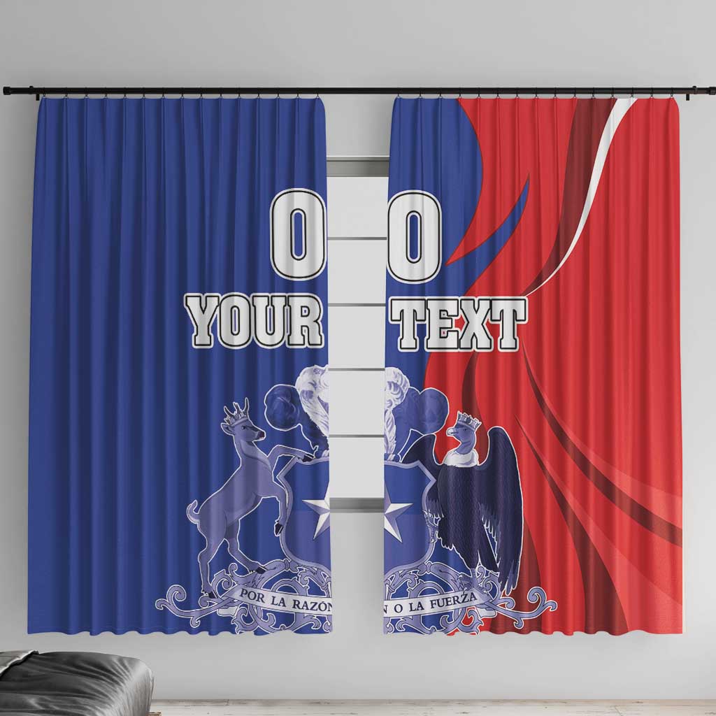 Custom Chile Independence Day Window Curtain Lapageria Flower With Coat Of Arms - Wonder Print Shop