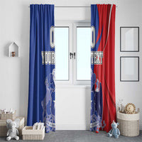 Custom Chile Independence Day Window Curtain Lapageria Flower With Coat Of Arms - Wonder Print Shop