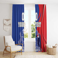 Custom Chile Independence Day Window Curtain Lapageria Flower With Coat Of Arms - Wonder Print Shop