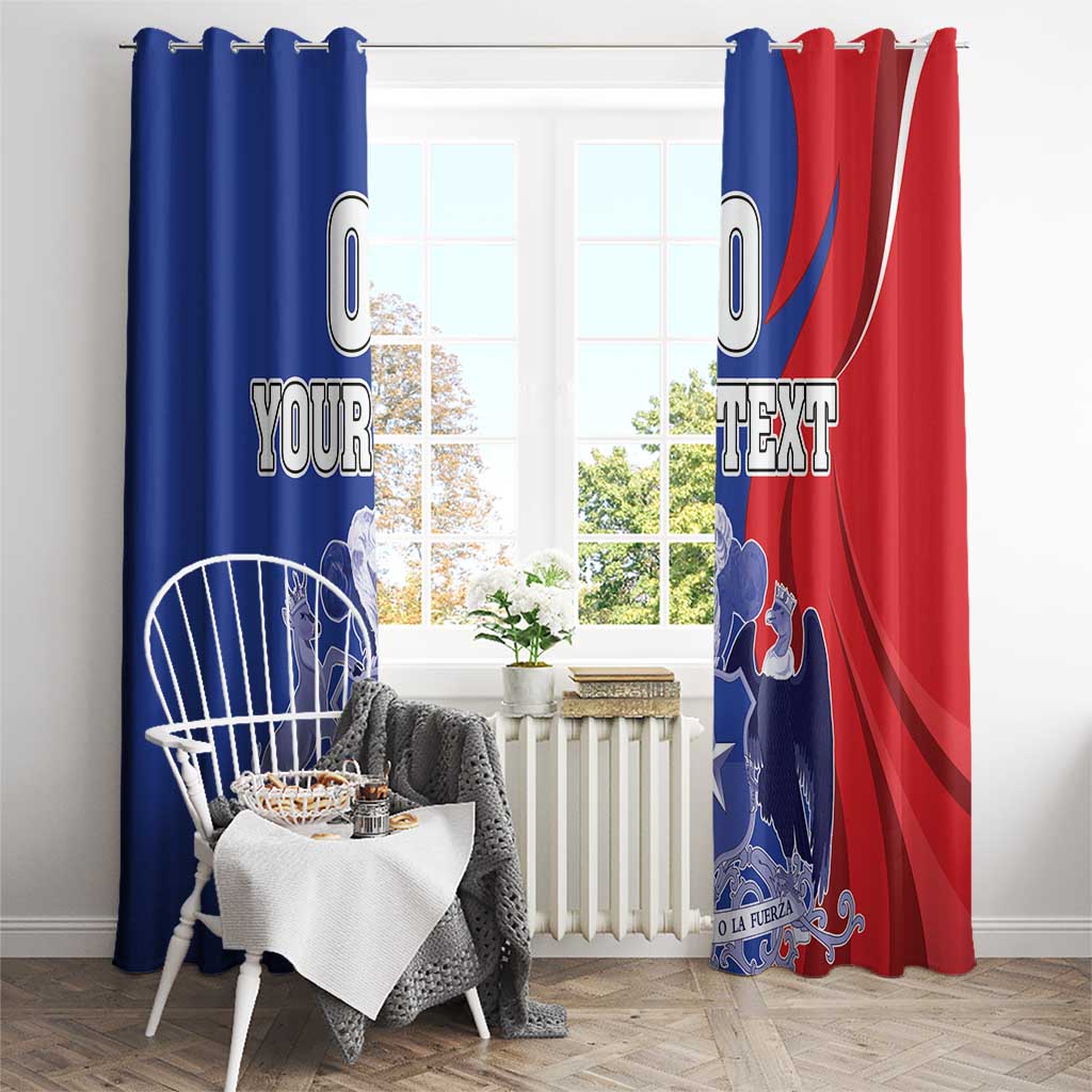 Custom Chile Independence Day Window Curtain Lapageria Flower With Coat Of Arms - Wonder Print Shop