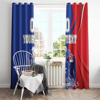 Custom Chile Independence Day Window Curtain Lapageria Flower With Coat Of Arms - Wonder Print Shop