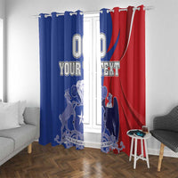 Custom Chile Independence Day Window Curtain Lapageria Flower With Coat Of Arms - Wonder Print Shop