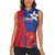 Custom Chile Independence Day Women Sleeveless Polo Shirt Lapageria Flower With Coat Of Arms - Wonder Print Shop