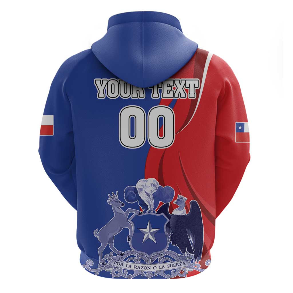 Custom Chile Independence Day Zip Hoodie Lapageria Flower With Coat Of Arms - Wonder Print Shop