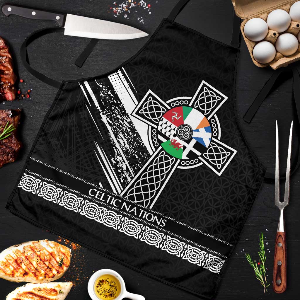 Cross Celtic Nations Apron Six Celtic Countries Grunge Style - Wonder Print Shop