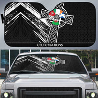 Cross Celtic Nations Auto Sun Shade Six Celtic Countries Grunge Style - Wonder Print Shop