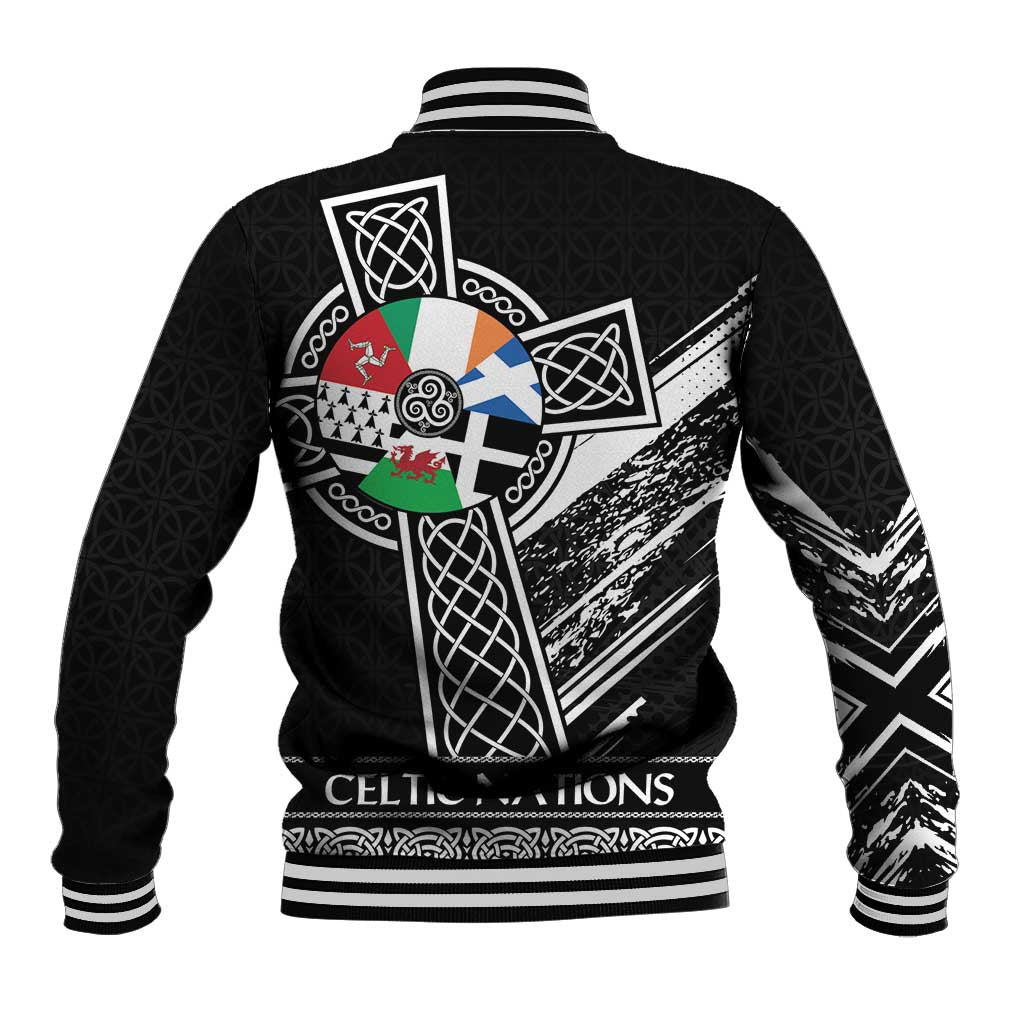 Cross Celtic Nations Baseball Jacket Six Celtic Countries Grunge Style - Wonder Print Shop