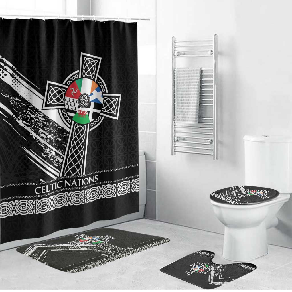 Cross Celtic Nations Bathroom Set Six Celtic Countries Grunge Style - Wonder Print Shop