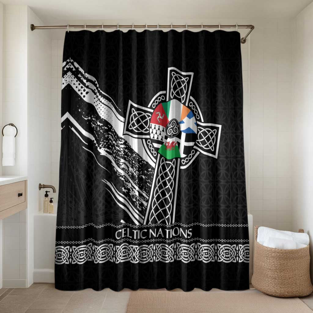 Cross Celtic Nations Bathroom Set Six Celtic Countries Grunge Style - Wonder Print Shop