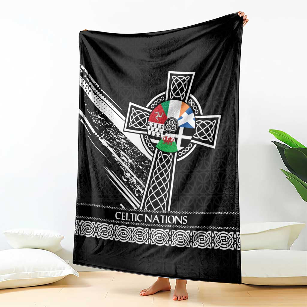 Cross Celtic Nations Blanket Six Celtic Countries Grunge Style - Wonder Print Shop