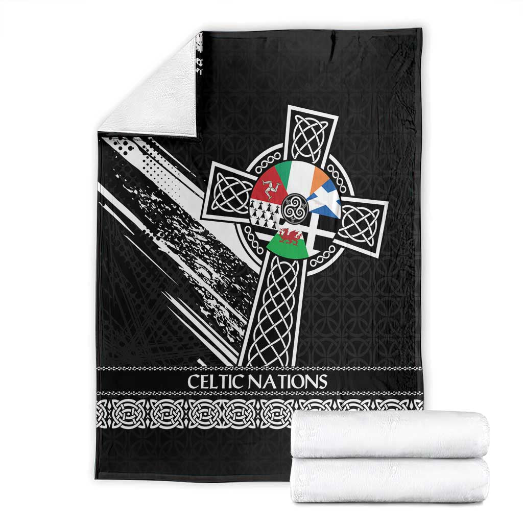 Cross Celtic Nations Blanket Six Celtic Countries Grunge Style - Wonder Print Shop