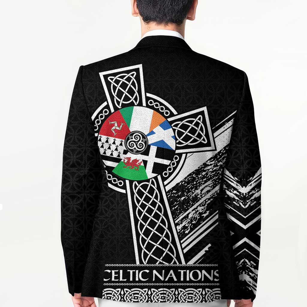 Cross Celtic Nations Blazer Six Celtic Countries Grunge Style - Wonder Print Shop