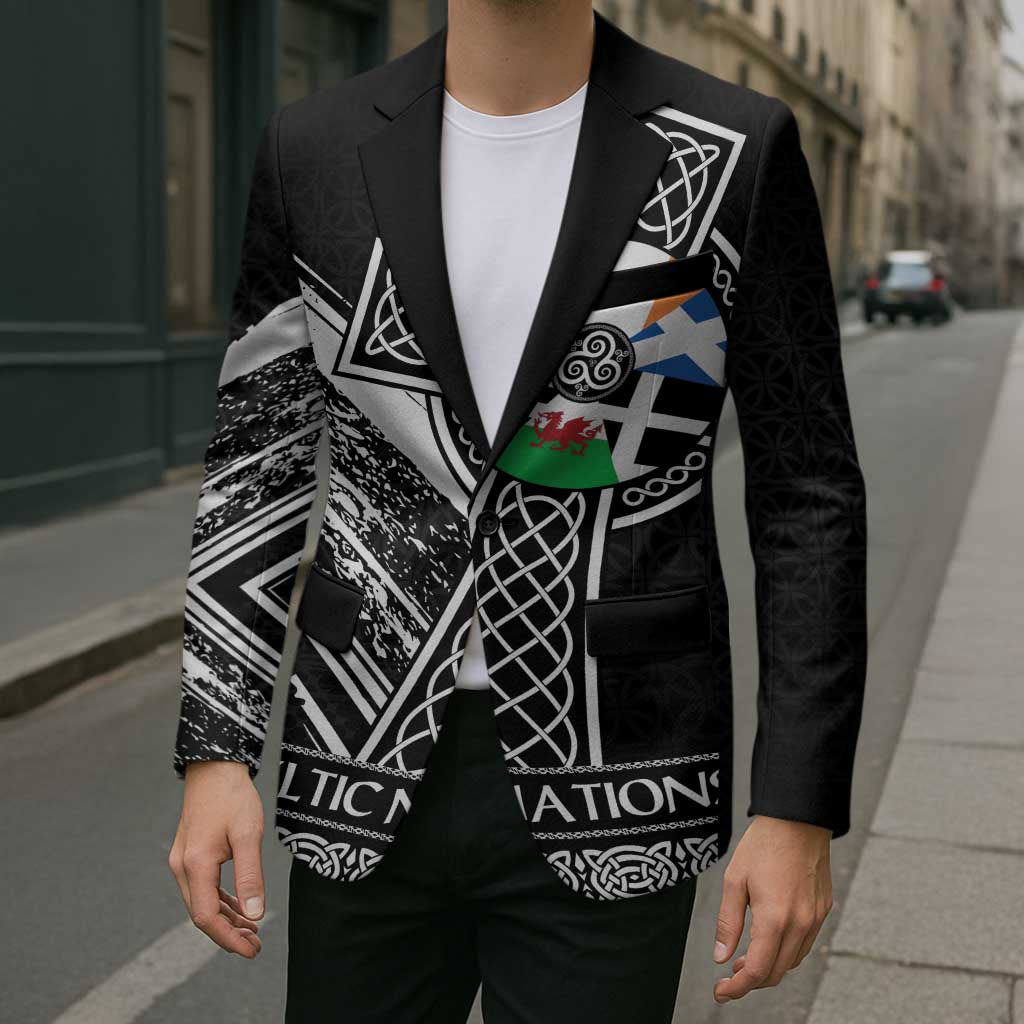 Cross Celtic Nations Blazer Six Celtic Countries Grunge Style - Wonder Print Shop