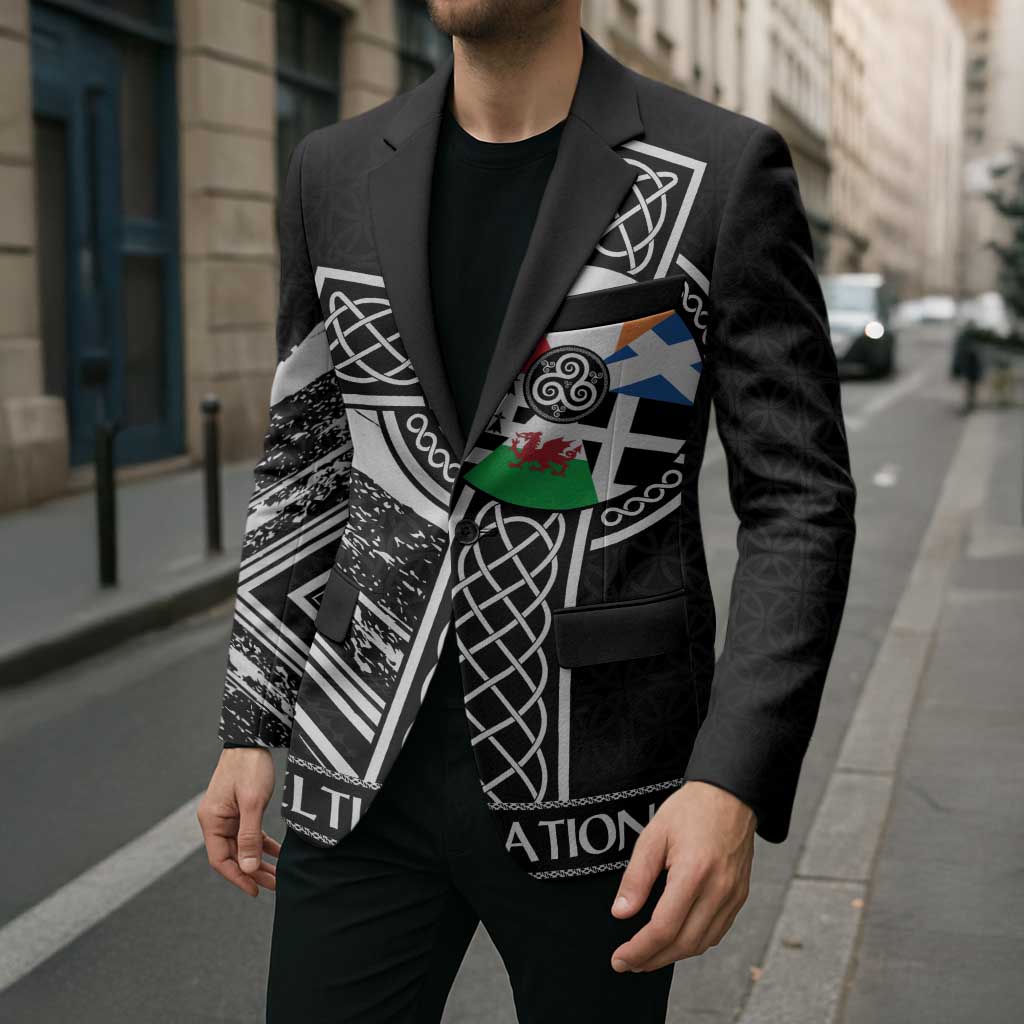 Cross Celtic Nations Blazer Six Celtic Countries Grunge Style - Wonder Print Shop