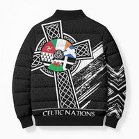 Cross Celtic Nations Bomber Puffer Jacket Six Celtic Countries Grunge Style - Wonder Print Shop