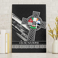 Cross Celtic Nations Canvas Wall Art Six Celtic Countries Grunge Style - Wonder Print Shop