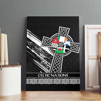 Cross Celtic Nations Canvas Wall Art Six Celtic Countries Grunge Style - Wonder Print Shop