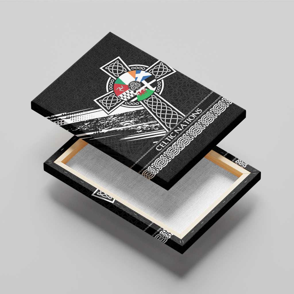 Cross Celtic Nations Canvas Wall Art Six Celtic Countries Grunge Style - Wonder Print Shop