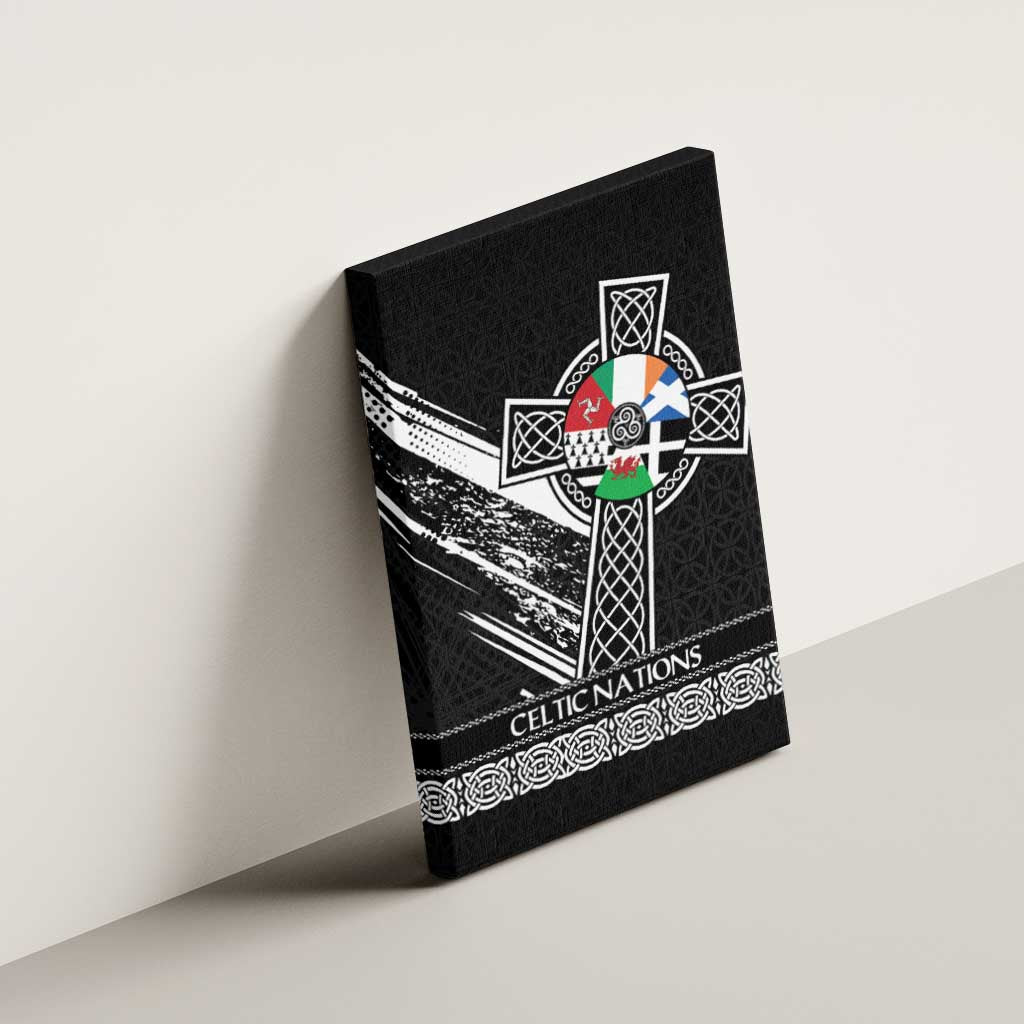 Cross Celtic Nations Canvas Wall Art Six Celtic Countries Grunge Style - Wonder Print Shop