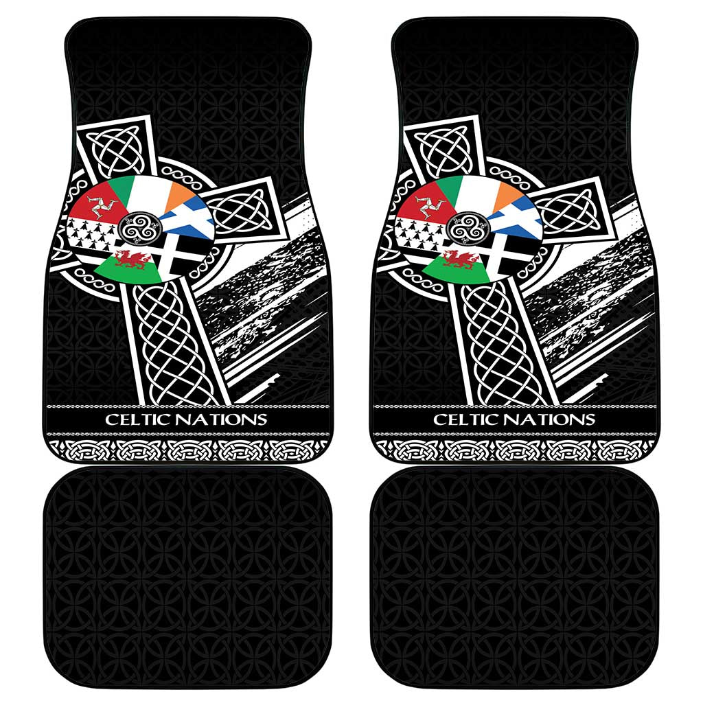 Cross Celtic Nations Car Mats Six Celtic Countries Grunge Style - Wonder Print Shop