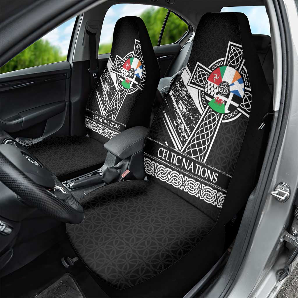 Cross Celtic Nations Car Seat Cover Six Celtic Countries Grunge Style - Wonder Print Shop