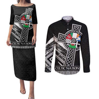 Cross Celtic Nations Couples Matching Puletasi and Long Sleeve Button Shirt Six Celtic Countries Grunge Style - Wonder Print Shop