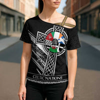 Cross Celtic Nations Cross Shoulder Shirt Six Celtic Countries Grunge Style - Wonder Print Shop