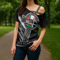 Cross Celtic Nations Cross Shoulder Shirt Six Celtic Countries Grunge Style - Wonder Print Shop