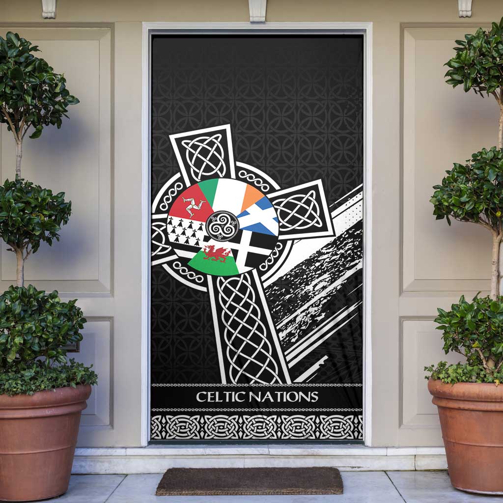 Cross Celtic Nations Door Cover Six Celtic Countries Grunge Style - Wonder Print Shop