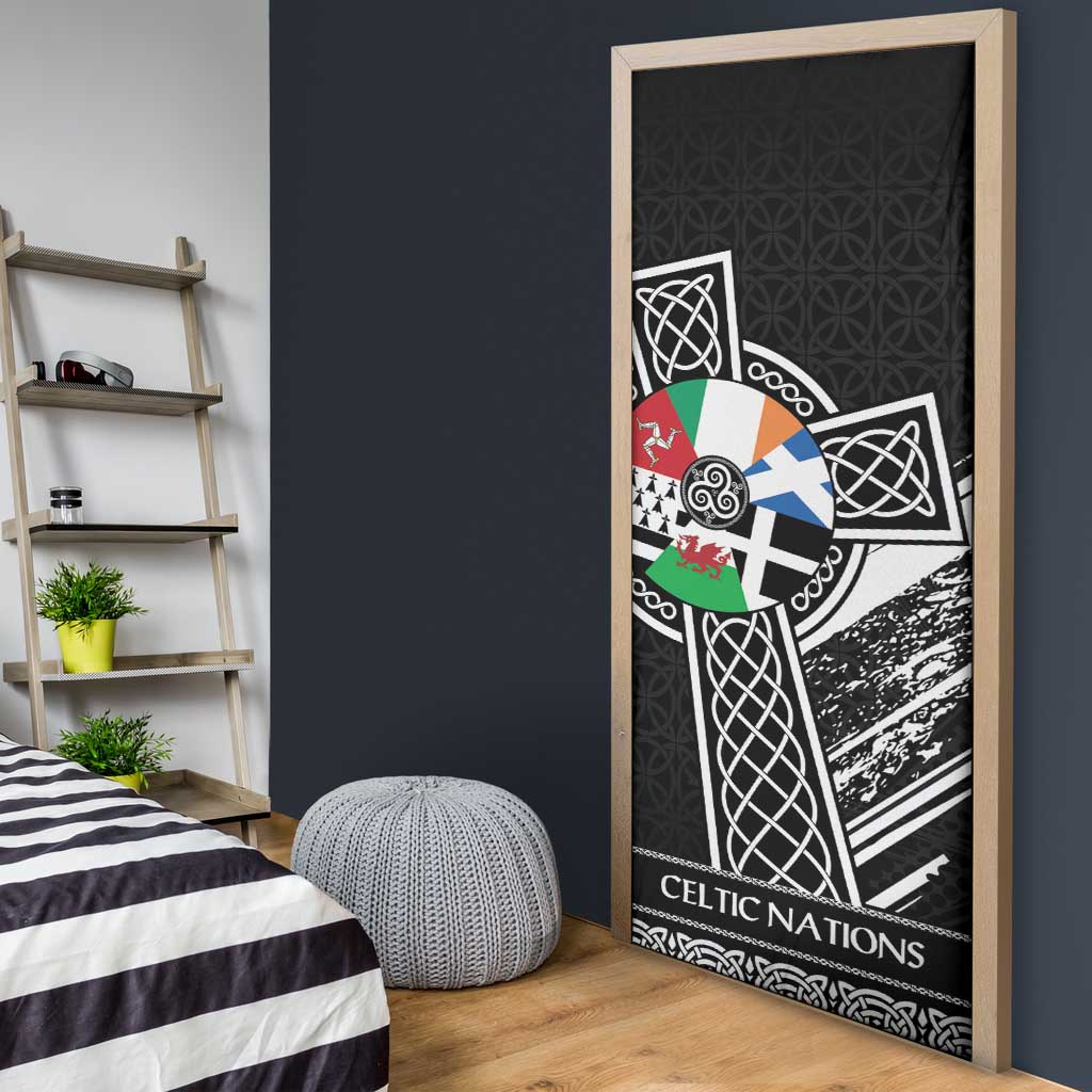 Cross Celtic Nations Door Cover Six Celtic Countries Grunge Style - Wonder Print Shop
