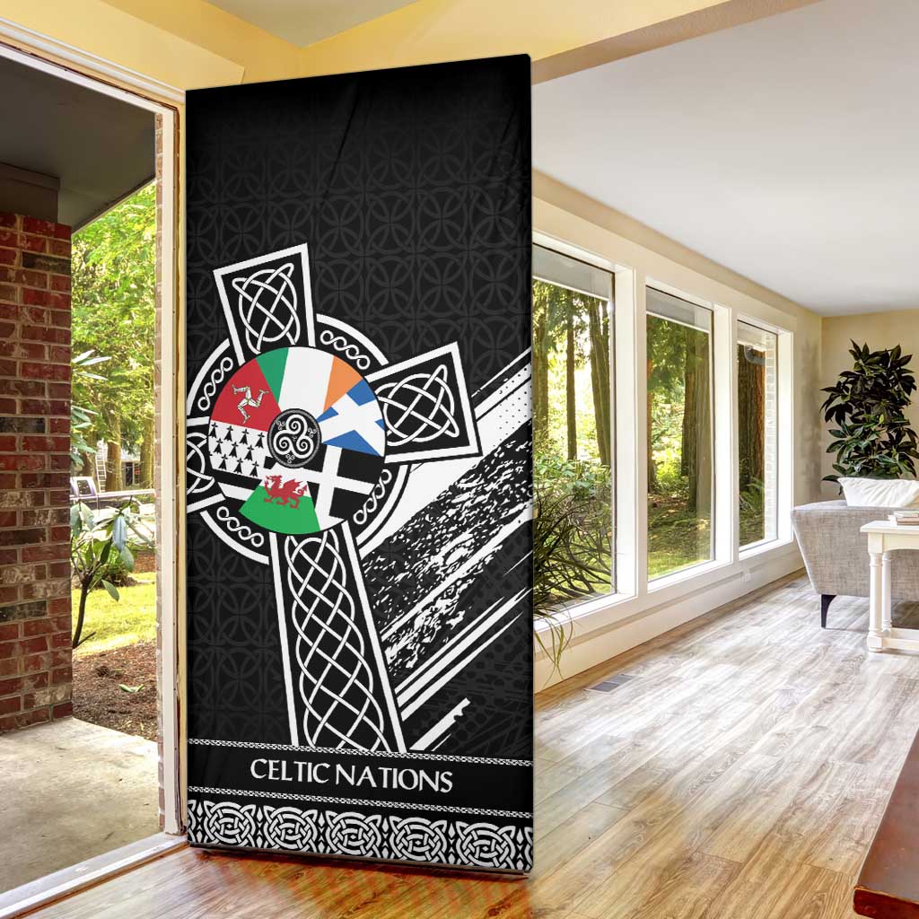 Cross Celtic Nations Door Cover Six Celtic Countries Grunge Style - Wonder Print Shop