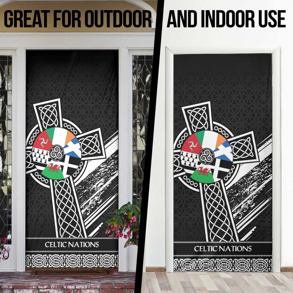Cross Celtic Nations Door Cover Six Celtic Countries Grunge Style - Wonder Print Shop