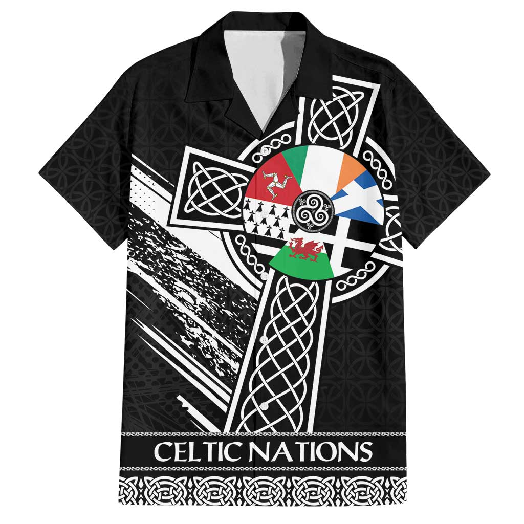 Cross Celtic Nations Family Matching Off Shoulder Maxi Dress and Hawaiian Shirt Six Celtic Countries Grunge Style - Wonder Print Shop