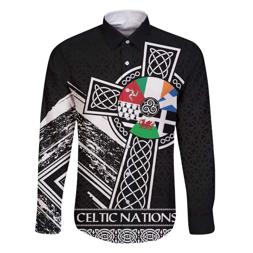 Cross Celtic Nations Family Matching Short Sleeve Bodycon Dress and Hawaiian Shirt Six Celtic Countries Grunge Style - Wonder Print Shop