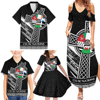 Cross Celtic Nations Family Matching Summer Maxi Dress and Hawaiian Shirt Six Celtic Countries Grunge Style - Wonder Print Shop