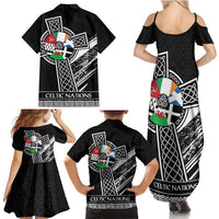 Cross Celtic Nations Family Matching Summer Maxi Dress and Hawaiian Shirt Six Celtic Countries Grunge Style - Wonder Print Shop