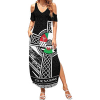 Cross Celtic Nations Family Matching Summer Maxi Dress and Hawaiian Shirt Six Celtic Countries Grunge Style - Wonder Print Shop