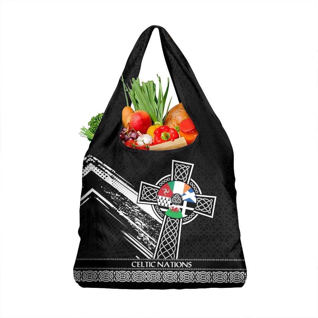 Cross Celtic Nations Grocery Bag Six Celtic Countries Grunge Style - Wonder Print Shop