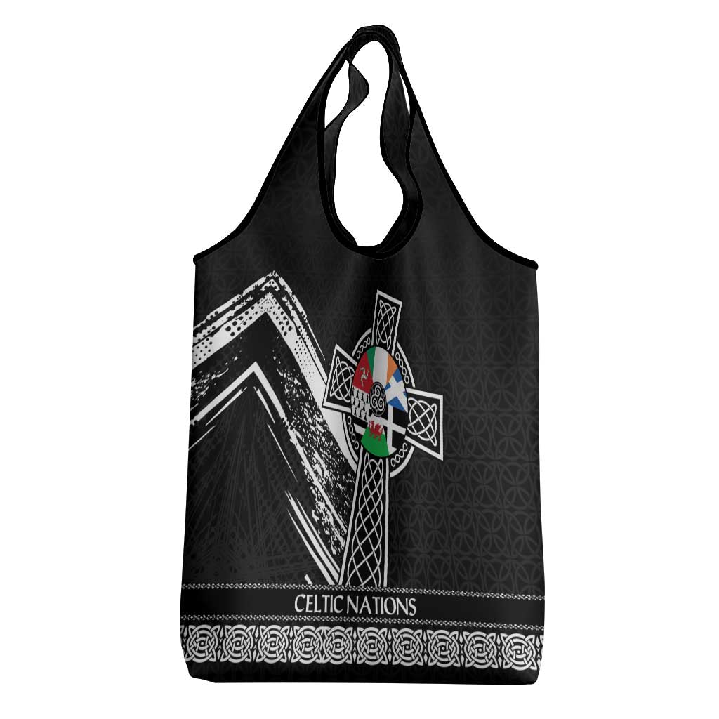 Cross Celtic Nations Grocery Bag Six Celtic Countries Grunge Style - Wonder Print Shop