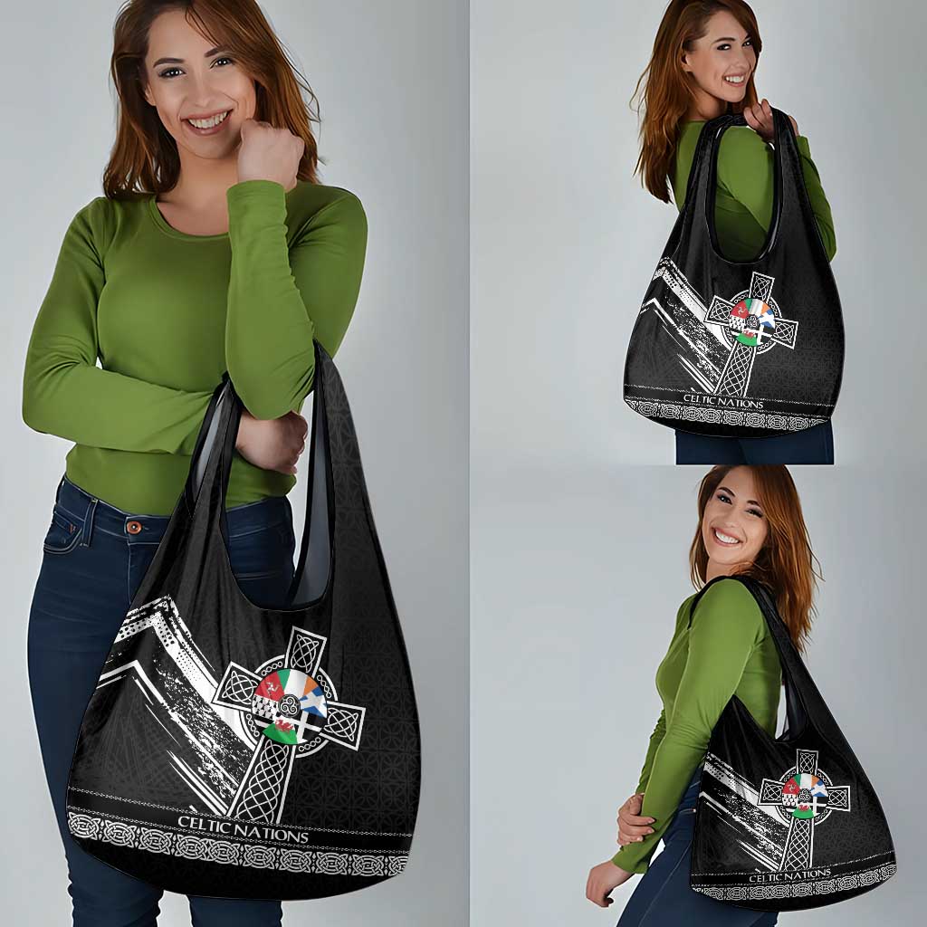 Cross Celtic Nations Grocery Bag Six Celtic Countries Grunge Style - Wonder Print Shop