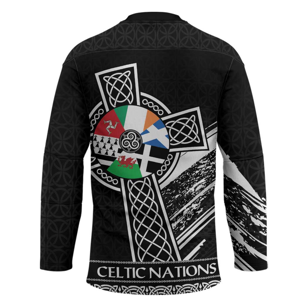 Cross Celtic Nations Hockey Jersey Six Celtic Countries Grunge Style - Wonder Print Shop